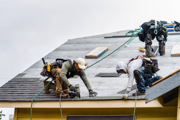 Professional Gutter Installation technician working in Drakesville, IA